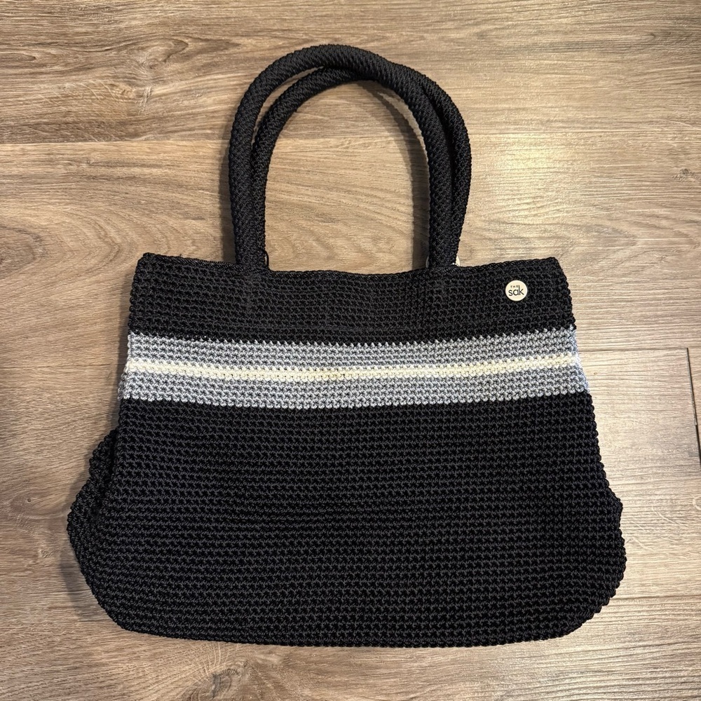 The SAK Crochet Black & Gray Purse